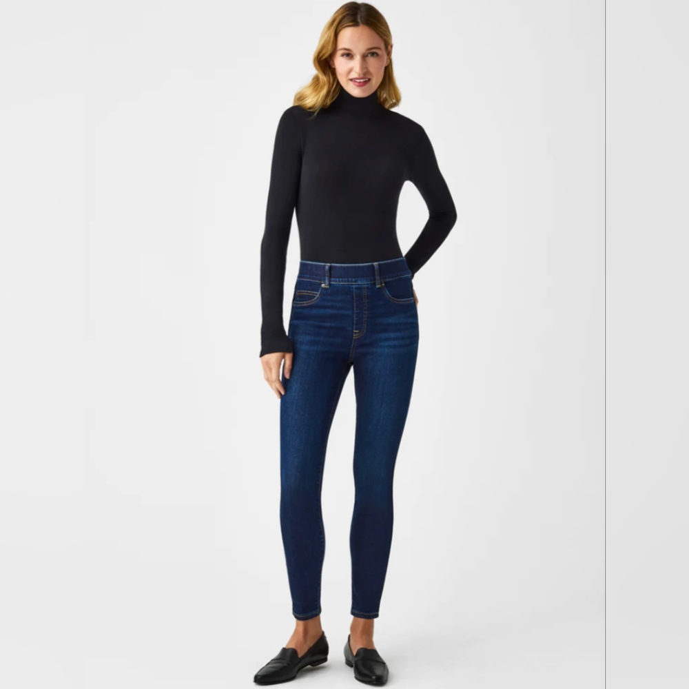 Spanx Pull-on Ankle Skinny Jeans PXL Midnight Shade